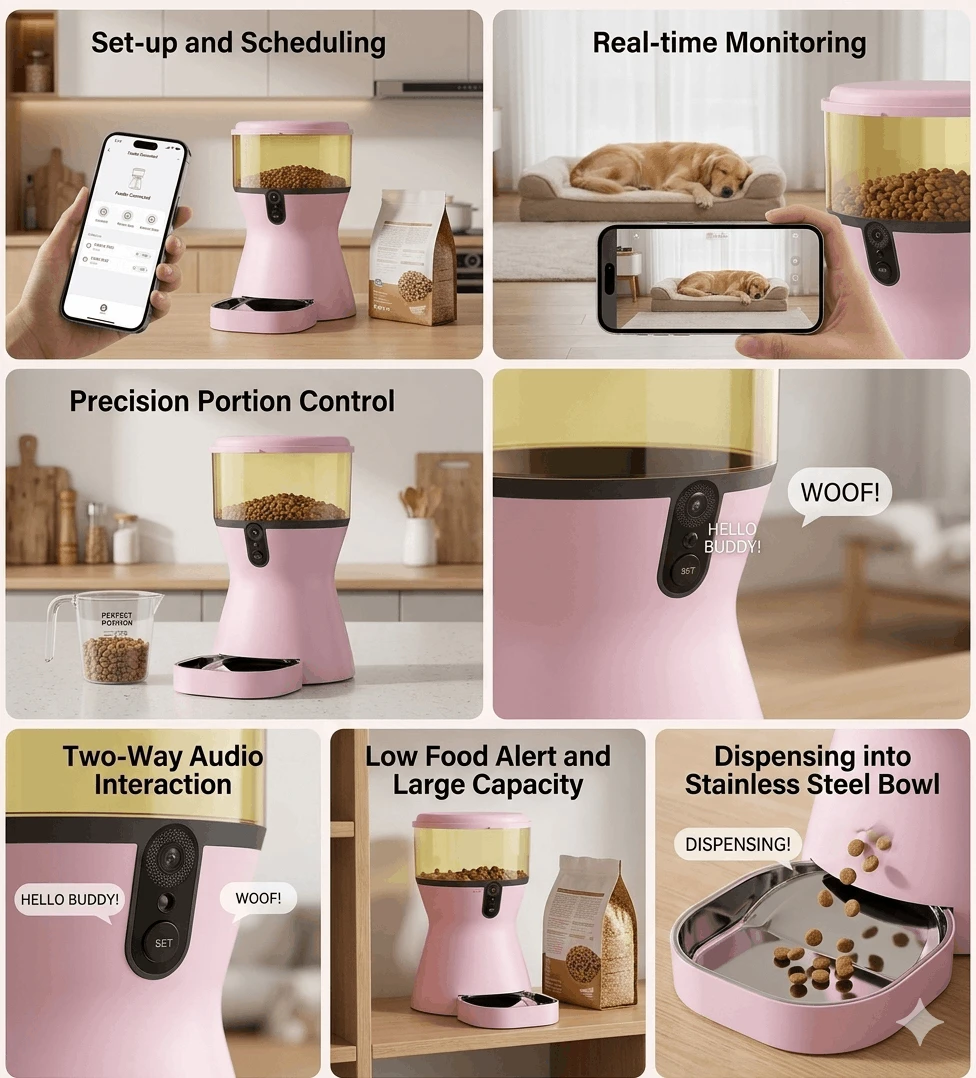 smart pet feeder with camera smart pet feeder with camera
