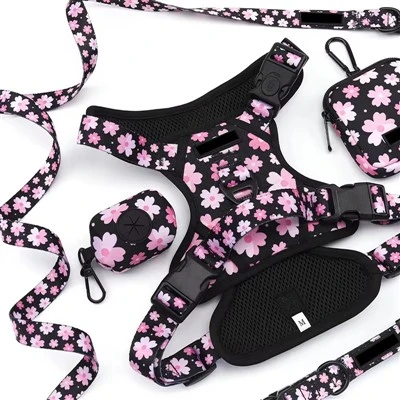 Floral Dog Harness Set Floral Dog Harness Set